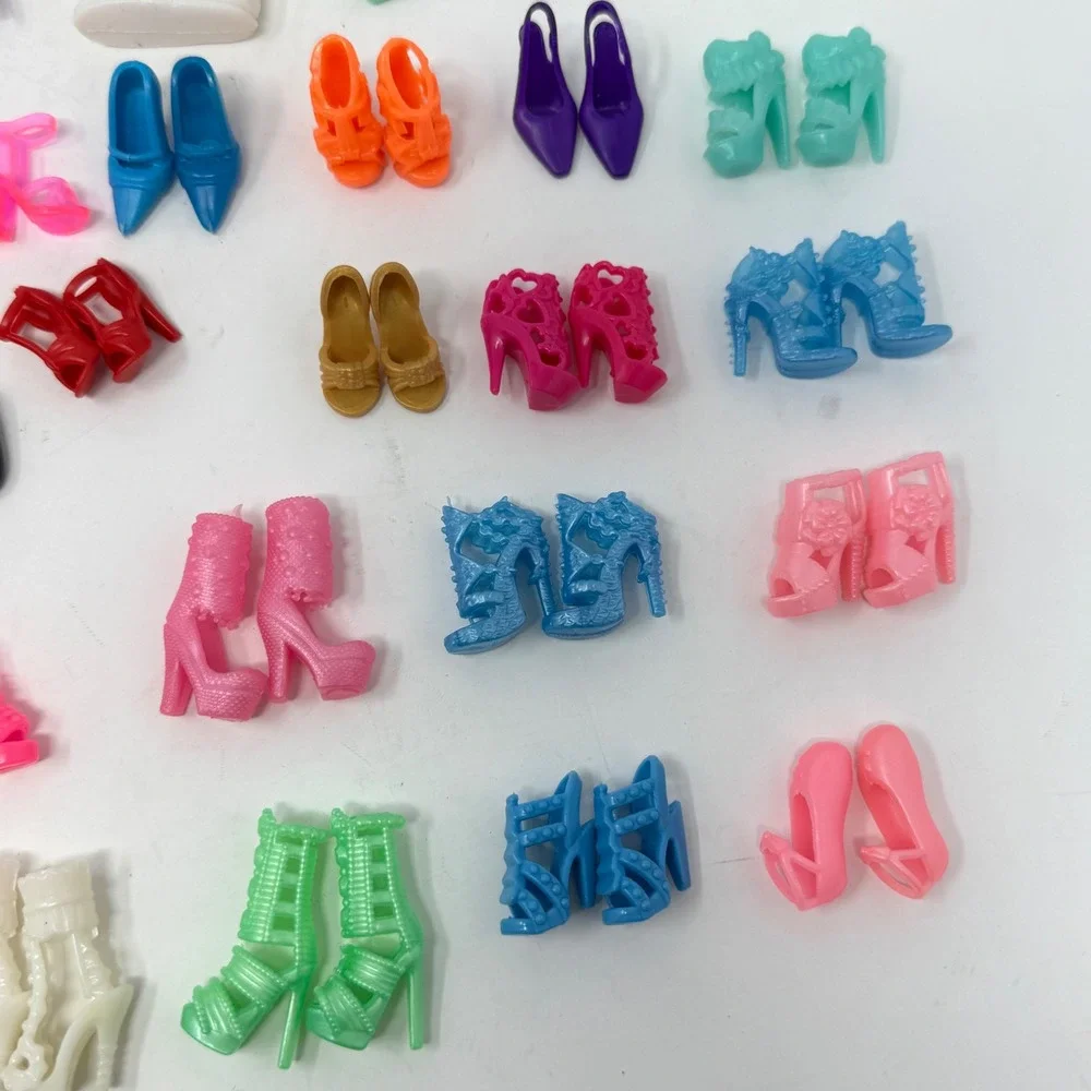 Unbranded Barbie Size Doll Shoes Lot 60 Pairs Heels Boots Sandals Multicolor Y2K